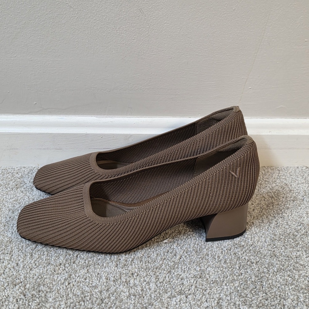 Vivaia Melody Square-Toe Chunky Block Heels Espresso Brown Size EU 38 US 7-7.5 - Picture 5 of 8